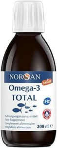 NORSAN Premium huile de poisson omega 3 Total Nature hautement dosé 200 ml / 2.000mg d’ omega 3 dose journalière/fish oil omega 3 1120mg EPA & 536mg DHA/huile poisson avec 800 IU de vitamine D3