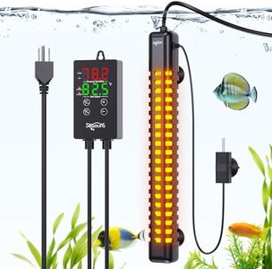 SEAOURA 500W Aquarium Heater, Submersible Fish Tank Heater for 70-80 Gallon, ECO Precise Adjustable 0.1℉/℃ Temp, Overheat Protection Auto Power-Off, External Intelligent Controller, Salt/Freshwater