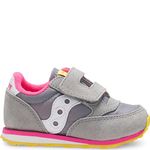 Saucony Girls' Baby Jazz HL Sneaker, Grey PNK, 6.5 Wide US Toddler