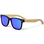 GOWOOD Bamboo Sunglasses Mens & Women | Premium Polarized Bamboo Temples & Acetate Frame | Blacked out Sunglasses UV400 Lenses | Women & Mens Sunglasses UV Protection | CE Marked