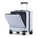 THE CLOWNFISH Jetsetter Series Carry-On Luggage Polycarbonate Hard Case Suitcase Eight Spinner Wheel 14 Inch Laptop Trolley Bag With Tsa Lock&Usb Charging PortGrey (47 Cm-18.5 Inch), H-47 Centimeters