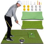 Silph PLC Golf Hitting Mat-5x4 ft, Golf Practice Mats with 10 Golf Balls for Kids Adults Indoor Outdoor Backyard Golf Game, Golf Simulator Training Matt Gifts for Men/Golf Lovers/Golf Practitioner