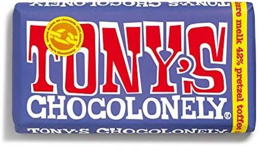 Barra de chocolate y pretzel oscuro | Tony's Chocolonely | Leche Oscura 42% Pretzel Toffee | Peso total 180 gramos
