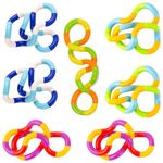 BAIYSFFG Tangle Fidget Toy 7 PCS Twisty Fidget Toy Stress Relief Stim Silent for Kids and Adults