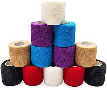 Venda cohesiva de 5 cm x 4.5 m, vendas autoadhesiva para esguinces e hinchazón, Suministros Médicos de Primeros Auxilios para Protección Deportiva (Multicolor)