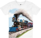 Shirts That Go Little Boys' Steam Train T-Shirt, White, 2