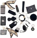 BATUMEYE Gift Set for Woman with Bottle Opener, Card Holder, Wristlet Strap, Whistle, Travel Bottle Holder(Bag Black)