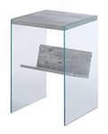 Convenience Concepts SoHo End Table, Faux Birch/Glass