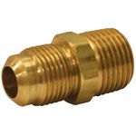 Eastman 1/2 Inch OD Flare x 1/2 Inch MIP Gas Fitting Adapter for Natural Gas and Liquid Propane, Zinc Plated Steel, 65704B