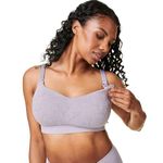 BRAVADO! DESIGNS Women's Nursing Bra for Breastfeeding, Intrigue Balconette Supportive Seamless Wirefree Maternity Bra, Grey Orchid Jacquard, Medium