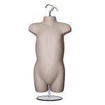 Display Guru Kids/Children’s Hanging Mannequin Half Body Form Bust Shop Display With Round Stand (Tanned)