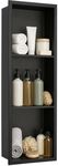 Puyangtego Shower Niche Insert Tile Ready 36"x12" Black Bathroom Recess Storage Niche