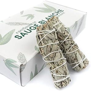 6X Sauge Blanche Purification | Encens Naturel | Anti Stress | Méditation | Coffret Baton DE Sauge |Protection Maison Bien-être | 6X Premium California White Sage 10 cm