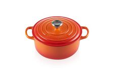 Le Creuset Signature Enamelled Cast Iron Round Casserole Dish With Lid, 20 cm, 2.4 Litre, Volcanic, 21177200902430