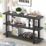 FOLUBAN Entryway Table, Wood Sofa Table with Storage Shelves for Living Room, Modern Console Table for Hallway, Entrance, or Behind Couch, Dark Gray, 47 Inch
