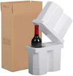 Universal Double Bottle Wine Shipping Box with Protective Foam Wine Shipping Box for Glasses Corrugated Paper Shipping Boxes All-in-One Protective Wine Shipper Wine Boxes for Moving Wine Bottle