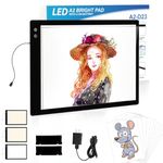 YINGWOND Rechargeable A2 Light Pad, Wireless Battery Powered Artist Tracing Light Box, 3 Colors/6-Level/Stepless Adjusted Brightness Large Light Board for Diamond Painting, Cricut Weeding Vinyl, Art