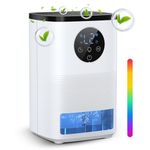 Dehumidifier for Home, 1.6L(54.11 oz) Dehumidifiers for Drying Clothes 2 Mode Auto Shut Off & 24H Timer Touch Control 7-Color Lights Quiet Dehumidifier for Bedroom Bathroom Basements Closet RV