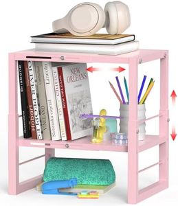 LIDTOP Locker Organizer Shelf Pink, Adjustable Width and Height, Stackable Metal Locker Storage Organization, Ideal Locker Fits Standard Size School, Office, and Gym Lockers