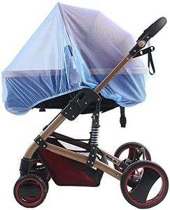 Strollers Mosquito Net by ZARPMA,Baby Universal Washable Pram Insect Cover Nets with Elasticated Keep Infants Away from Bee,Wasps,Mosquito,for Carry Cot,Bassinet,Pushchair(Max Diameter 59inches) (Blue)
