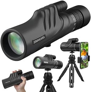 High Power Prism Monocular Telescope with Low Night Vision, 10-30X42 HD Zoom Waterproof Pocket Compact Monoculars for Adults Bird Watching Traveling Hiking-with Smart Phone Adapter Tripod