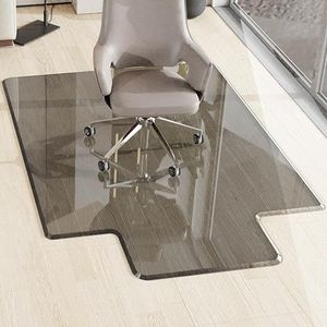 MESAILUP Beveled Edge Irregular Office Chair Mat with Lip for Carpet or Hardwood Floor Crystal Grey 48" x 60" for a Smooth Glide and Easy Roll On/Off, Heavy Duty and Non-Slip Floor Chair Mat with Lip