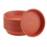 KEILEOHO 20 Pack 15 cm Red Plant Pot Saucers, Red Flower Pot Plant Drip Trays, Red Plastic Plant Pot Saucer Trays for Indoor and Outdoor Garden Plants Pot（6 inch）