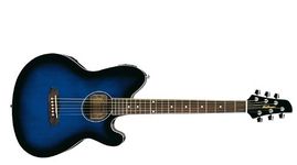 Ibanez TCY10ETBS Talman Acoustic/Electric Guitar with Rosewood Fingerboard, Transparent Blue Sunburst