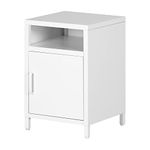 South Shore Kodali Metal 1-Door Nightstand, White