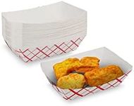 MT Products 1/2 lb. Small Plaid Lunch Paper Food Trays for Food Truck (Pack of 100) - Made in the USA