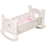 ROBUD Dolls Cot Wooden Baby Girls Toys, 3+ Year Old Girl Toddler Toy Doll Bed Gifts for 2 3 4 5 Year Olds Girls Boys Baby Dolls Crib Accessories Kids Toys Age 2 3 4 5 6 | Cots for 18 inch Dolls