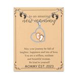 BNQL New Mama Gift Baby Feet Necklace Mama to be Gifts New Mom Jewelry Pregnancy Announcement Gift for Mom First Time Mom Gift, Large, alloy