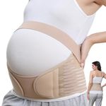 NeoTech Care Pregnancy Belly Band, Maternity Belt Support for Back, Abdomen & Pelvis | Pregnancy Must Have for Pregnant Women (Size S, Beige Color)