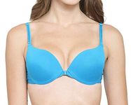 Brachy Women's Poly Cotton Padded Underwire T-Shirt, Seamless, Push-Up Bra (BCA_FOPPAB8_34C_Light Blue_Light Blue_34C)