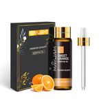 MAYJAM Sweet Orange Essential Oil 10ML - Pure, Undiluted - Premium Quality Essential Oils with Glass Dropper - for Diffuser and DIY Candle Making