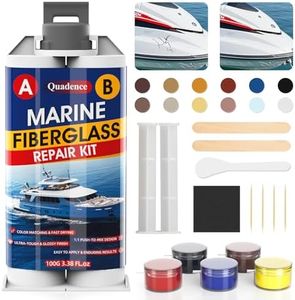 Marine Fiberglass Repair Kit for Boats, Quadence Gel Coat Repair kit for Boats, Fiberglass Repair Kit, Waterproof Epoxy Filler for Kayaks Sailboats Fix Holes, Chips, Deep Cracks, Scratches-Color Match