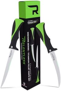 Relentless Knives - True Self Sharpening Knife - Fillet Knife Fishing, with Curved Never Rust Blade and Perpetual Edge Sharpening Technology - Inshore Set
