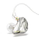 BASN MMCX Triple Driver in-Ear Monitors with Rich Bass, HiFi Stereo IEM Earphones with Upgraded Detachable Cables for Audiophiles Musicians(Porcelain White)