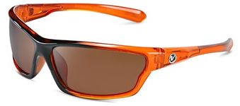 Polarized Wrap Around Sport Sunglasses - Orange