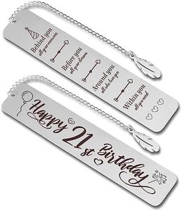 Happy 21st Birthday Gifts for Her Him 21st Birthday Bookmark for Men Women 21 Year Old Birthday Gift Ideas Inspirational Motivational Bookmark for Book Lover