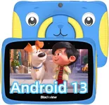 Blackview Android 13 Kids Tablet Tab 3 Kids, Toddler Tablet for Ages 3-9, 4GB+32GB/TF 1TB 3280mAh, 7 Inch HD WiFi Tablets for Kids, Pre-Installed Google i-Kids/Dual Speakers/Parantal Control, Blue