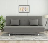 Adorn India New Aspen 3 Seater Sofa Cum Bed 4X6 (Grey) - 3 Seater, Wood