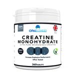 Creatine Monohydrate Tablets by Opal Fitness – Easy to Swallow Vegan Tablets - Scientifically Proven to Increase Muscle Strength, High Intensity Explosive Energy, and Build Lean Muscle Mass