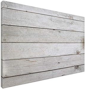 Navaris Magnetic Dry Erase Board - 24 x 36 inches Decorative White Board for Wall with Printed Design, Includes 5 Magnets and Marker - Wooden Planks