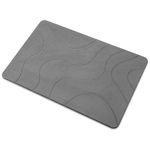 Stone Bath Mat | Diatomite Stone Bath Mat - Diatomaceous Earth stone Drying Mat - Non-Slip Quick Drying Stone Mat for Bathroom - Easy to Clean Stone Drying Mat Kitchen - Grey