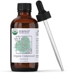 HBNO Organic Cedarwood Essential Oil - Huge 4 oz (120ml) Value Size - USDA Certified Organic Cedarwood Essential Oil for Aromatherapy, Soap Making, DIY, Fragrances, Diffuser.