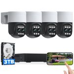 CAMCAMP 4K Security Camera System, PoE Wired Home Security System,8CH NVR with 3TB HDD,10X PTZ Dual Lens Cameras,Motion Detection,Color Night Vision,24/7 Record,Weatherproof Outdoor Surveillance