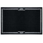 Aucuda Drum Rug 4x6ft Drum Tapis Mat Outdoor, Tightly Woven Fabric Drum Set Carpet with Non-Slip Grip Bottom, Electric Drum Accessories for Bedroom, Studio, Soundproof Rug for Piano (Paisley Border).