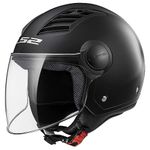 LS2 Motorcycle Helmet - Open Face OF562 - Airflow LS2 Matt Black - XL