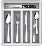 LIANYU 72-Piece Silverware Set of 12 with Steak Knives and Drawer Organizer, 18/10 Stainless Steel Anti Rust Flatware Cutlery Sets, Service Eating Utensils for Home Wedding, Mirror Polished